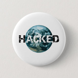 Badge Rond 5 Cm planète Terre piratée