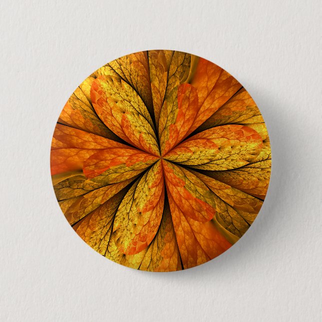 Badge Rond 5 Cm Plante d'automne, Abstrait moderne Fractal Art Lea (Devant)