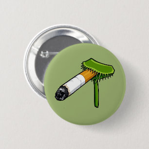 Badge Rond 5 Cm Plante de Vénus attrape-mouche avec cigare