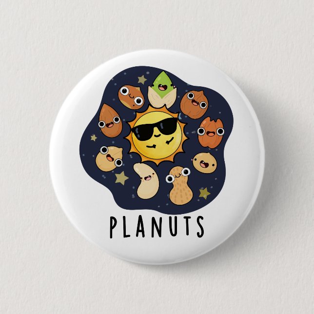 Badge Rond 5 Cm Planuts Funny Astronomie Nuts Pun (Devant)