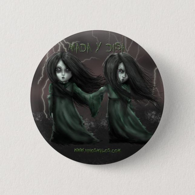 Badge Rond 5 Cm Plaque Mada et Disa (Devant)