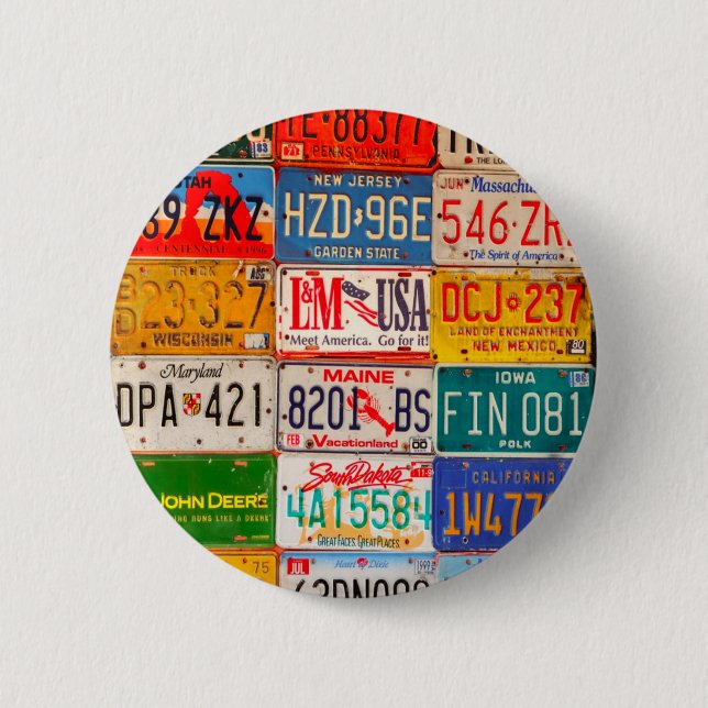 Badge Rond 5 Cm Plaques de licence américaines Art America (Devant)