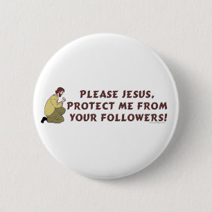 Badge Rond 5 Cm Please Jesus Christian Humor