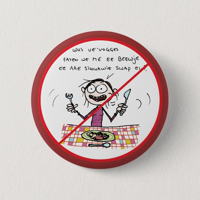 Badge Rond 5 Cm Plein bouton de bouche (Devant)