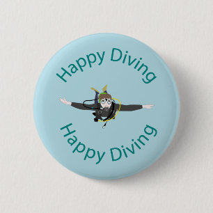 Badge Rond 5 Cm Plongée heureuse