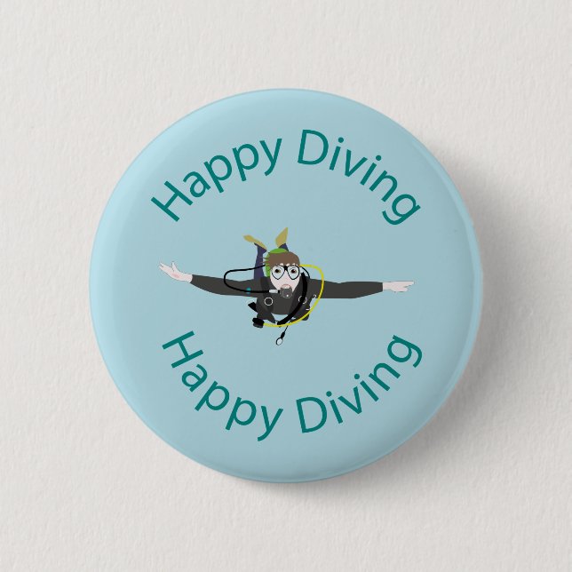 Badge Rond 5 Cm Plongée heureuse (Devant)