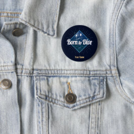 Badge Rond 5 Cm Plongeur rétro Scuba Plongée école Océan Vintage