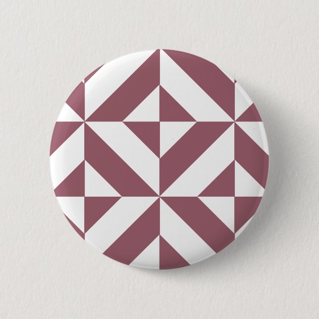 Badge Rond 5 Cm Plum Geometric Deco Cube Pattern (Devant)