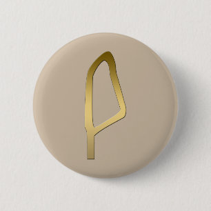 Badge Rond 5 Cm Plume de symbole d'Egyptien de Maat