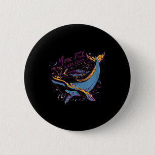 Badge Rond 5 Cm Plus de poisson moins de plastique - Protection De