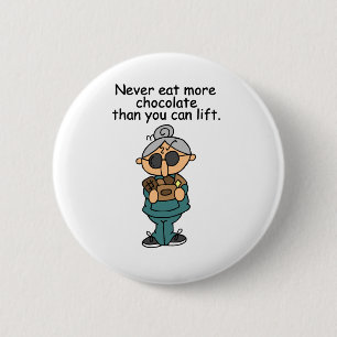 Badge Rond 5 Cm Plus d'Humours au chocolat