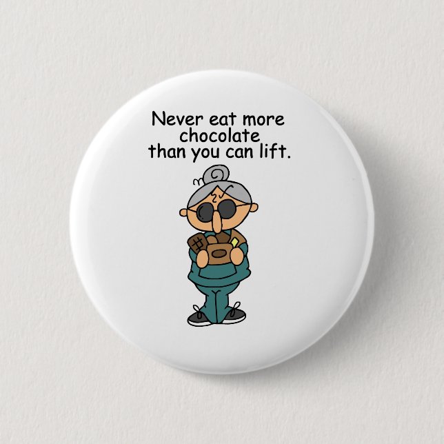 Badge Rond 5 Cm Plus d'Humours au chocolat (Devant)