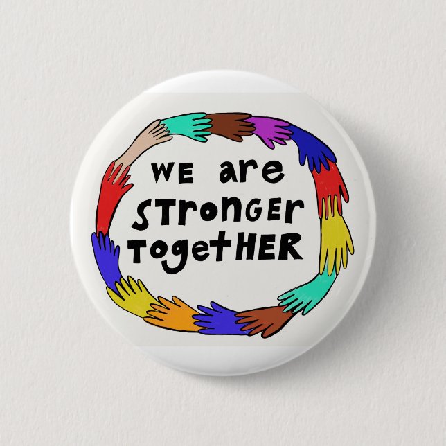 Badge Rond 5 Cm Plus fort boutonnez ensemble (Devant)