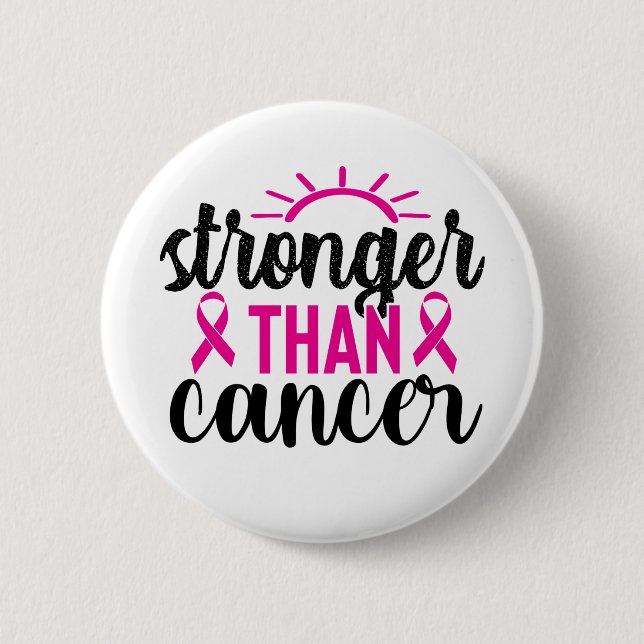 Badge Rond 5 Cm Plus fort que le cancer (Devant)