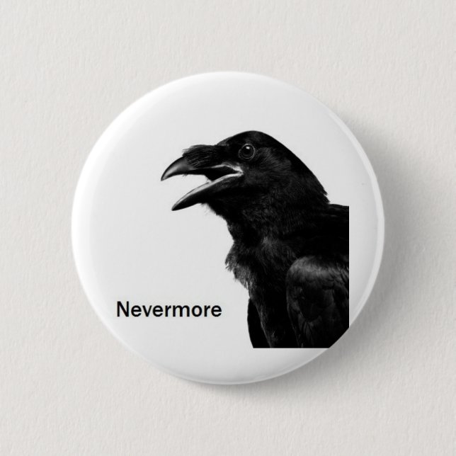 Badge Rond 5 Cm Plus jamais Raven (Devant)