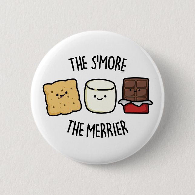 Badge Rond 5 Cm Plus Le Merrier Drôle Pun Plus (Devant)