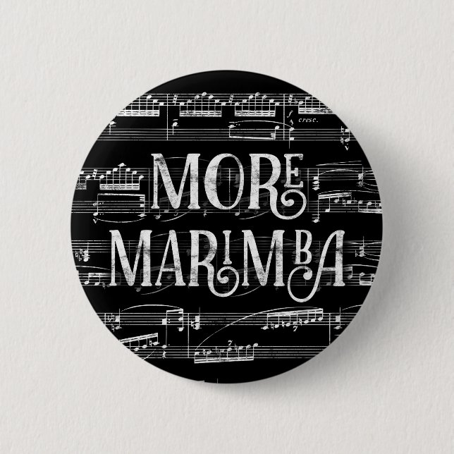 Badge Rond 5 Cm Plus Marimba Chalkboard - Black White Music (Devant)