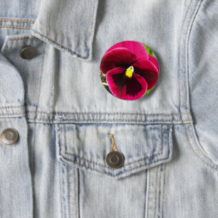 Badge Rond 5 Cm Plutôt Purple Pansy Floral