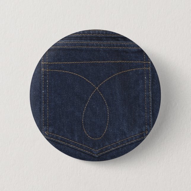 Badge Rond 5 Cm Poche bleu-foncé de denim (Devant)