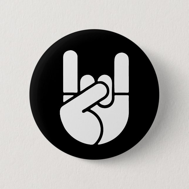 Badge Rond 5 Cm Pochoir de main de roche (Devant)