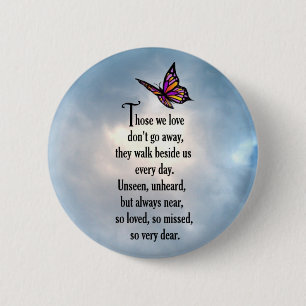 Badge Rond 5 Cm Poème "ainsi aimé" de papillon