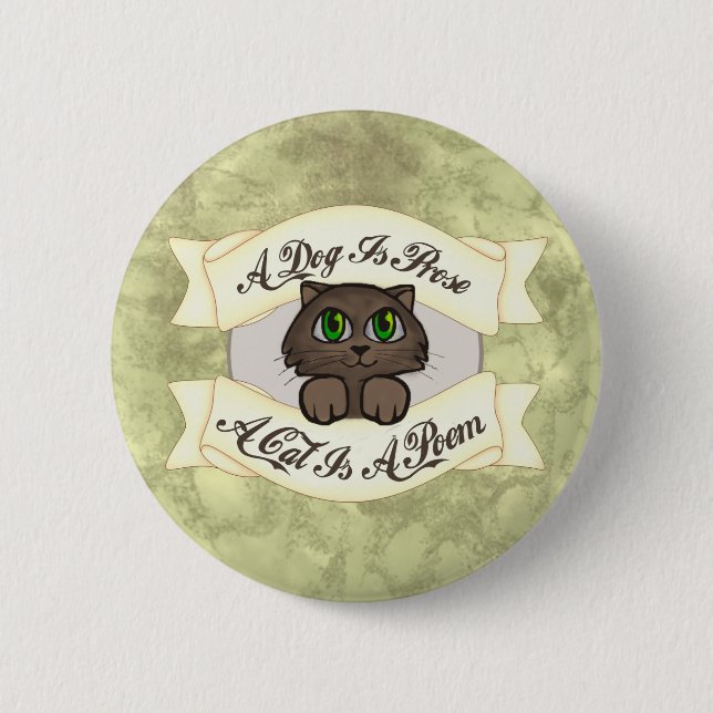 Badge Rond 5 Cm Poème de chat (Devant)