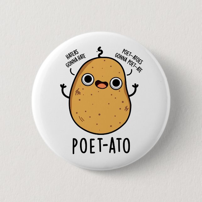 Badge Rond 5 Cm Poète-ato Funny Veggie Potato Pun (Devant)