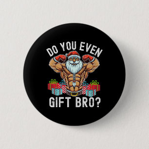 Badge Rond 5 Cm Poids Bodybuilding Noël Père Noël Noël