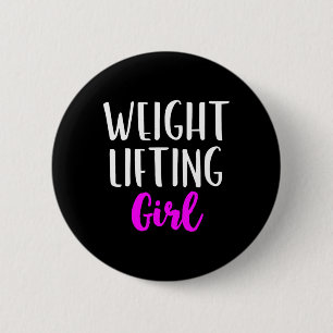 Badge Rond 5 Cm Poids Girl Women Weightlifter Bodybuilding