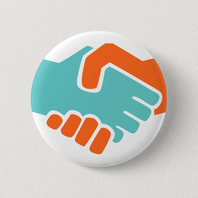Badge Rond 5 Cm Poignée de main ensemble (Devant)