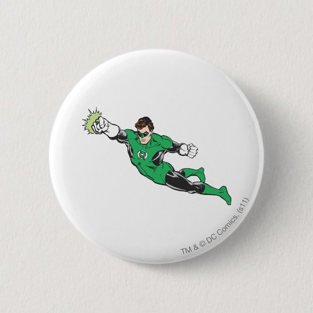 Badge Rond 5 Cm Poinçons verts de lanterne (Devant)