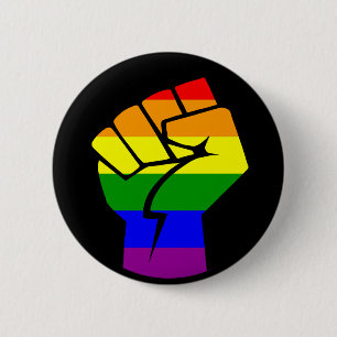 Badge Rond 5 Cm Poing de LGBT
