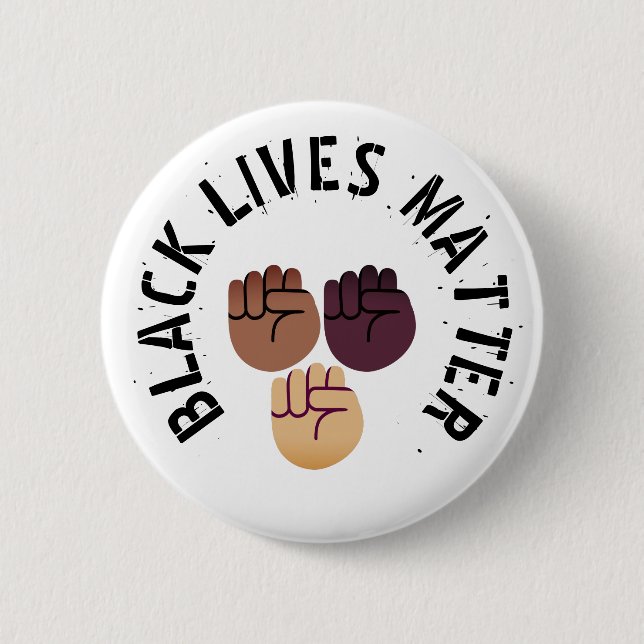 Badge Rond 5 Cm Poing levé - Matière de vie noire (Devant)