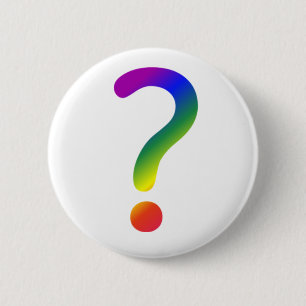 Badge Rond 5 Cm Point d'interrogation Rainbow