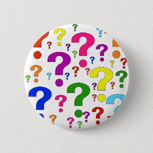 Badge Rond 5 Cm Points d'interrogation d'arc-en-ciel