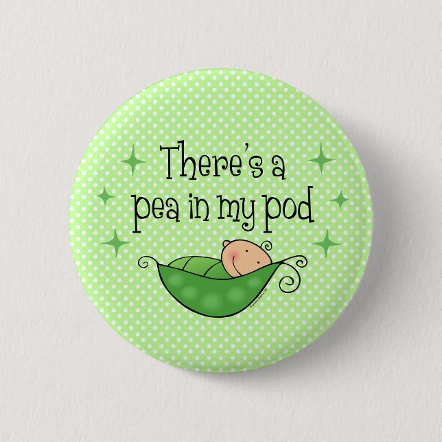 Badge Rond 5 Cm Pois dans mon bouton de cosse (Devant)