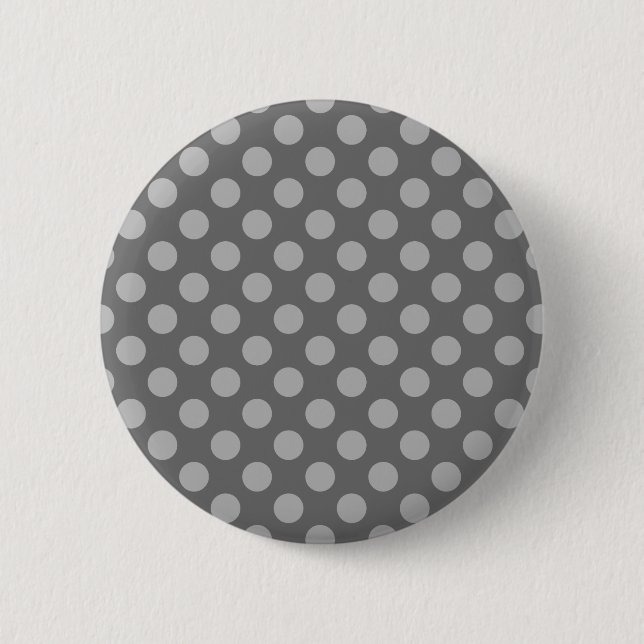Badge Rond 5 Cm Pois de charbon et gris (Devant)