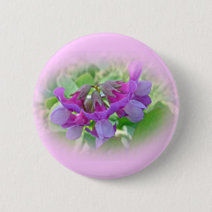 Badge Rond 5 Cm Pois de plage - Lathyrus japonicus - Fleur sauvage