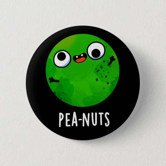 Badge Rond 5 Cm Pois Drôle Crazy Pea Pun Dark BG (Devant)