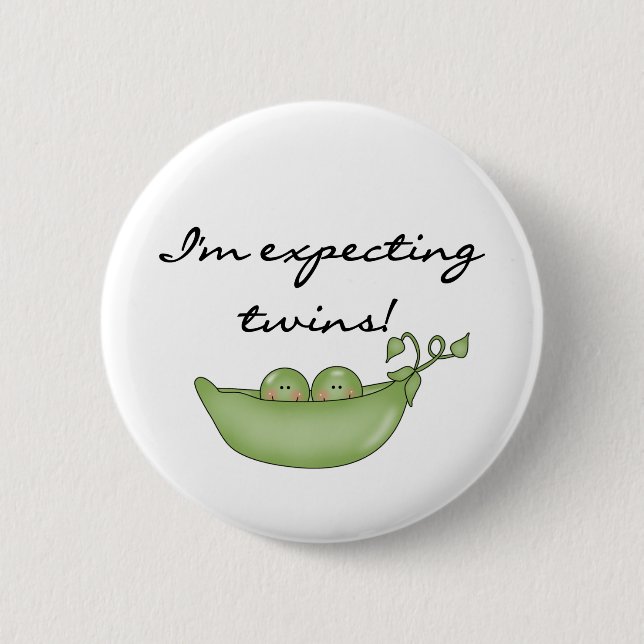 Badge Rond 5 Cm Pois jumeaux dans une cosse (Devant)