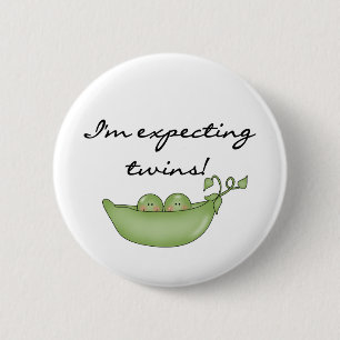 Badge Rond 5 Cm Pois jumeaux dans une cosse