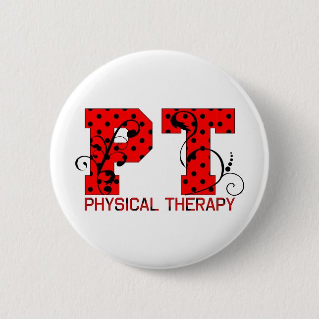 Badge Rond 5 Cm pois noir rouge de pinte (Devant)