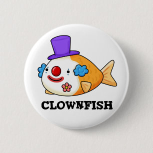Badge Rond 5 Cm Poisson clown Cuit Animal Poisson Pun