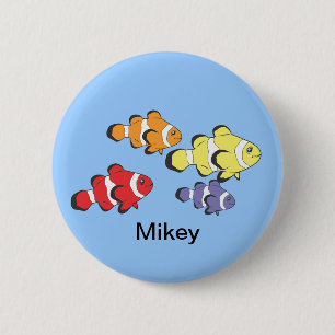 Badge Rond 5 Cm Poisson coloré