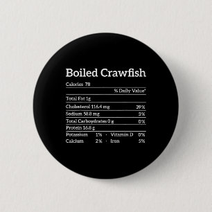 Badge Rond 5 Cm Poisson-crevette bouilli - valeur nutritive Carte 