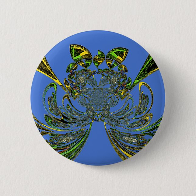 Badge Rond 5 Cm Poisson de plumes (Devant)