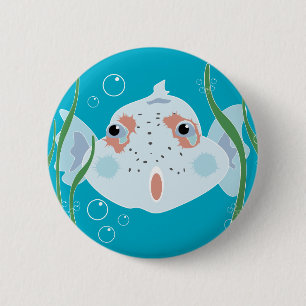 Badge Rond 5 Cm Poisson drôle