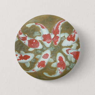 BADGE ROND 5 CM POISSON KOI