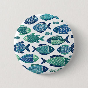 Badge Rond 5 Cm Poissons