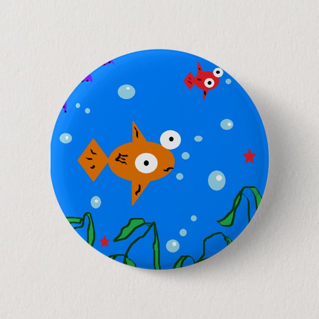 Badge Rond 5 Cm Poissons (Devant)